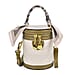 Designer Inspired Crossbody Scarf Bucket Bag with Detachable Shoulder Strap - Black