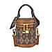 Designer Inspired Crossbody Scarf Bucket Bag with Detachable Shoulder Strap - Black