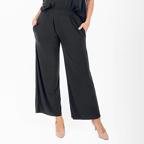 Nicole Wide Leg Trouser (Size S) - Black