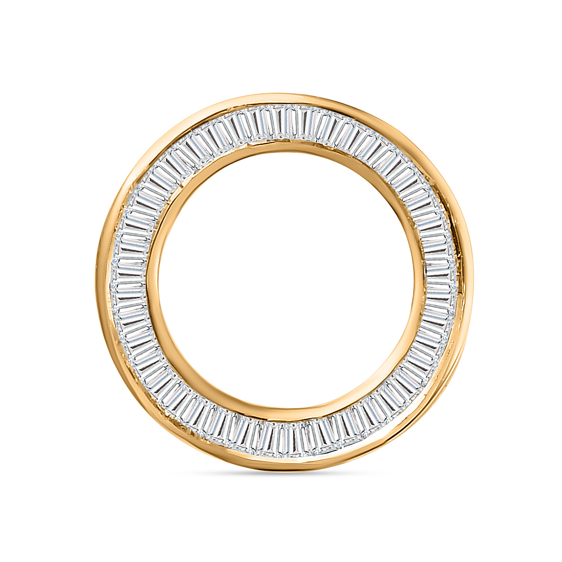 18K Yellow Gold SGL Certified Diamond (I1-I2-GH) Circle Pendant 0.25 Ct
