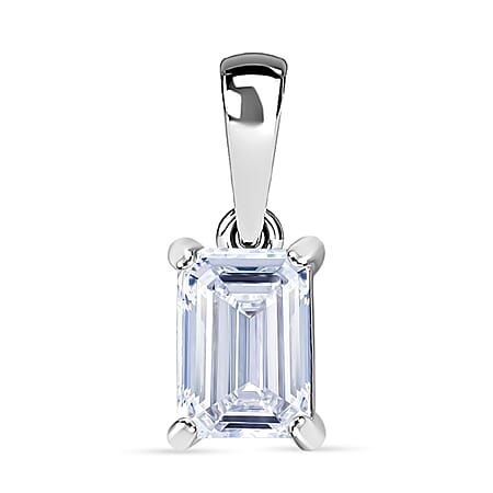 LUXURIANT 1 Ct. Lab Grown Diamond Emerald-Cut Solitaire Pendant in 14K White Gold IGI Certified (VS1/E) LUXURIANT 1 Ct. Lab Grown Diamond Emerald-Cut Solitaire Pendant in 14K White Gold IGI Certified (VS1/E)