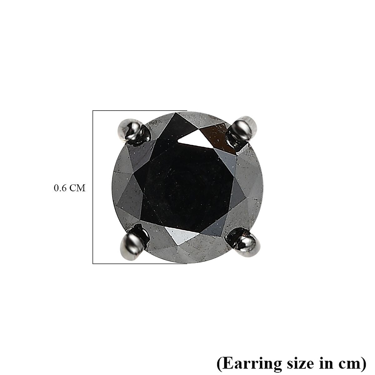 New York Close Out- Black Diamond Solitaire Earing 18K YG Vermeil  Sterling Silver 2.00 Ct