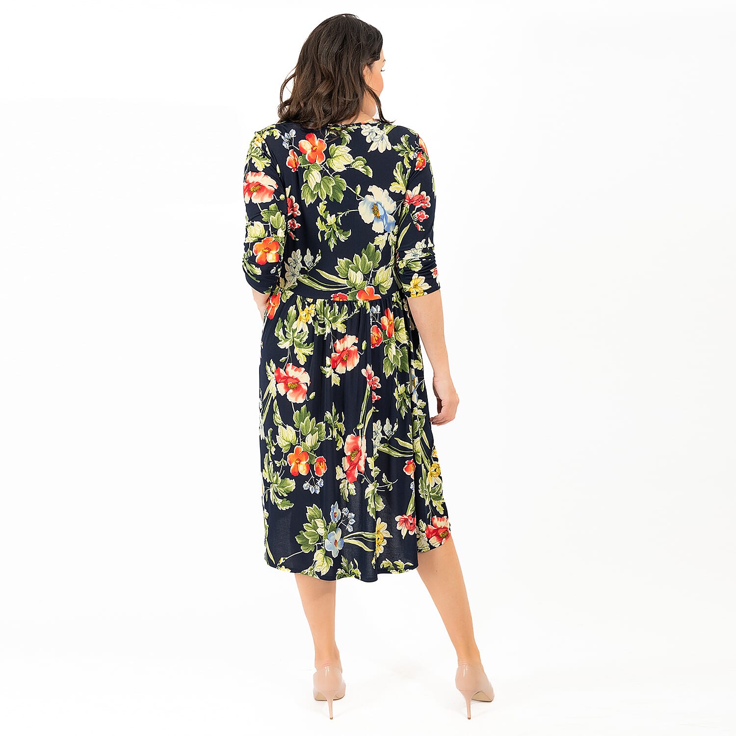 NICOLE Print Pocket Dress (Size L) - Navy Floral