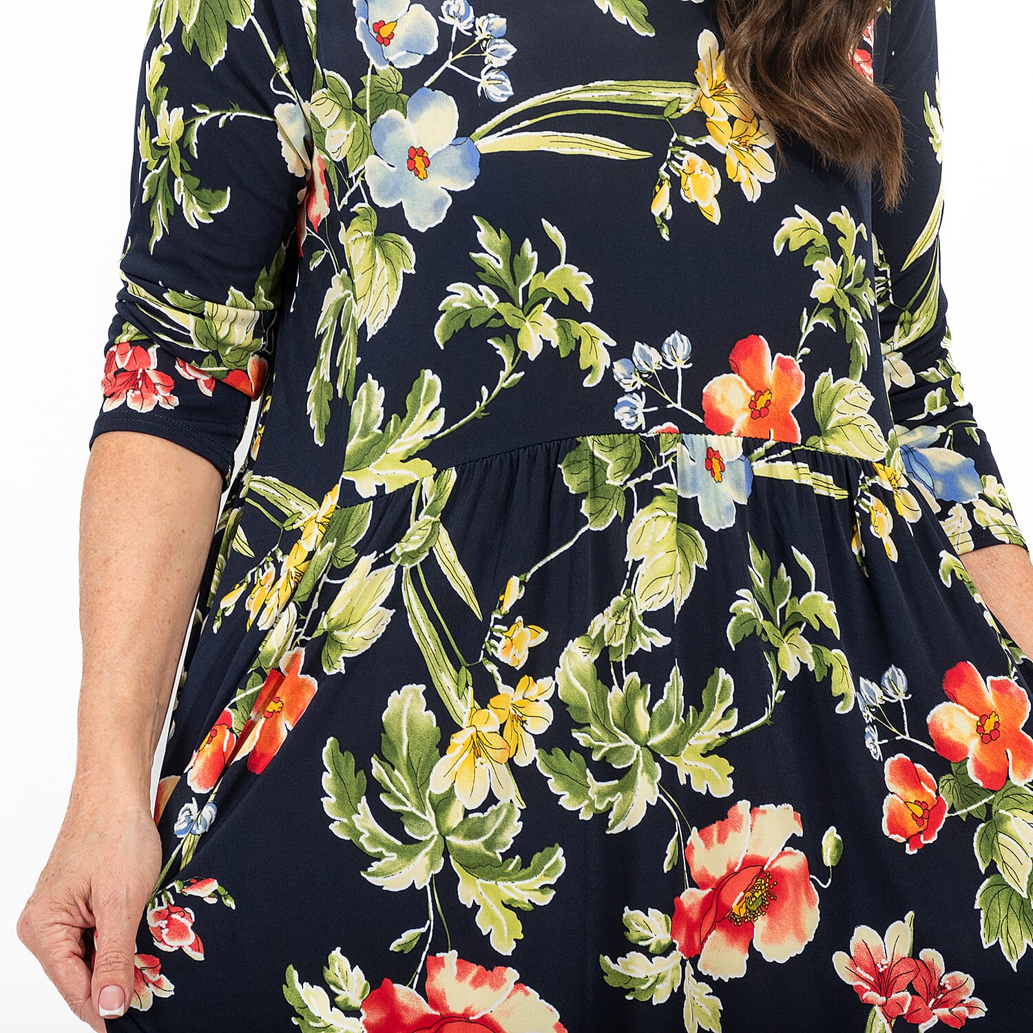 NICOLE Print Pocket Dress (Size L) - Navy Floral NICOLE Print Pocket Dress (Size L) - Navy Floral