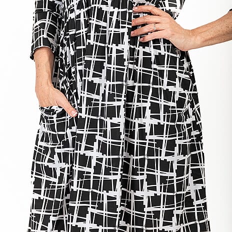 NICOLE Print Drape Dress (Size XL) - Mono