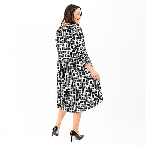 NICOLE Print Drape Dress (Size XL) - Mono