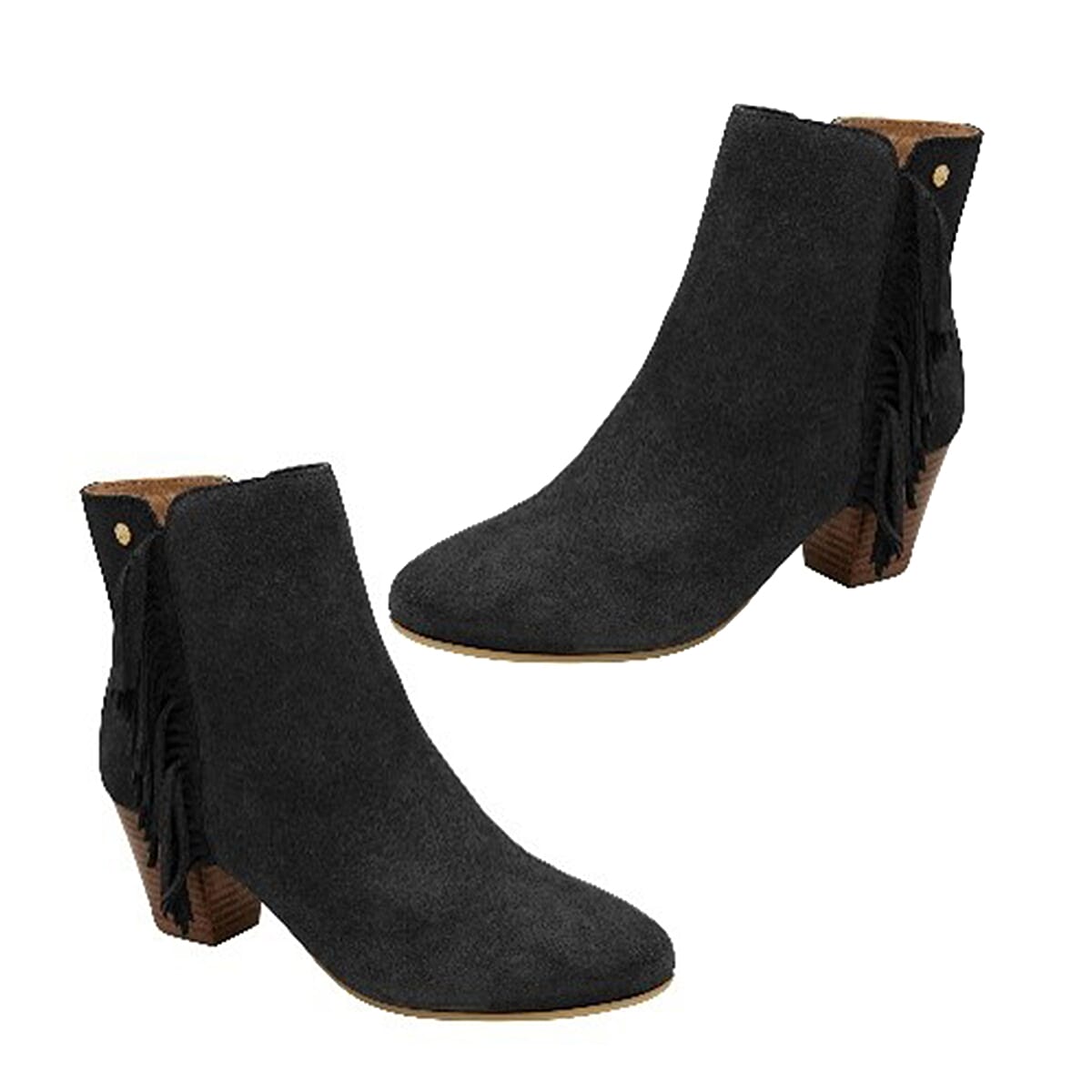 Ravel Premium Leather Womens Teelin Heeled Ankle Boots - BlackStripe