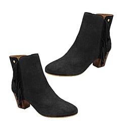 Ravel Premium Leather Womens Teelin Heeled Ankle Boots - BlackStripe