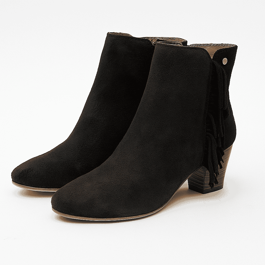 Ravel Premium Leather Womens Teelin Heeled Ankle Boots - BlackStripe