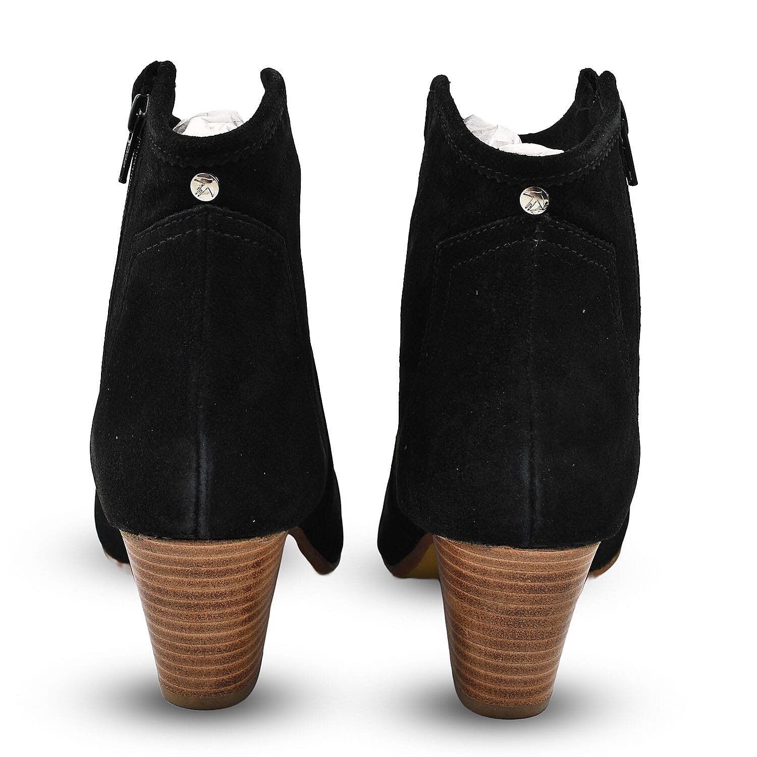 Ravel Premium Leather Womens Teelin Heeled Ankle Boots - BlackStripe