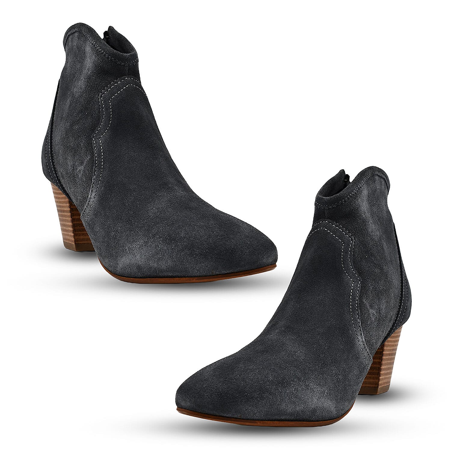 Ravel Premium Leather Womens Teelin Heeled Ankle Boots - BlackStripe