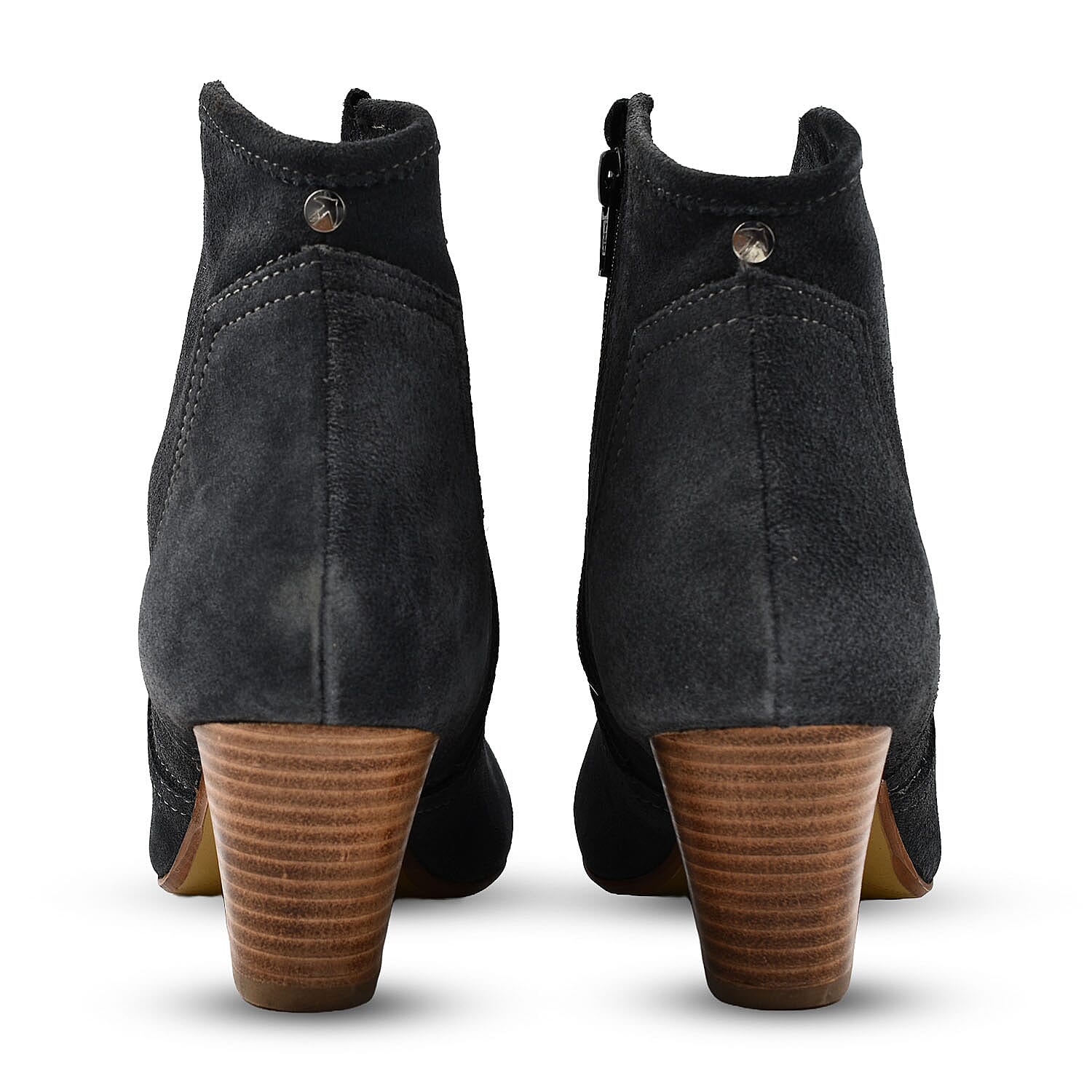 Ravel Premium Leather Womens Teelin Heeled Ankle Boots - BlackStripe