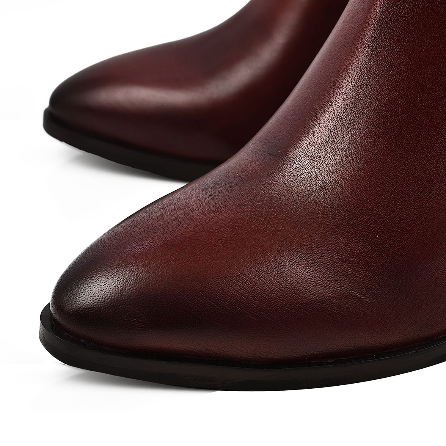 Ravel Premium Leather Womens Fossa Heeled Ankle Boots (Size 4) - Dark Red