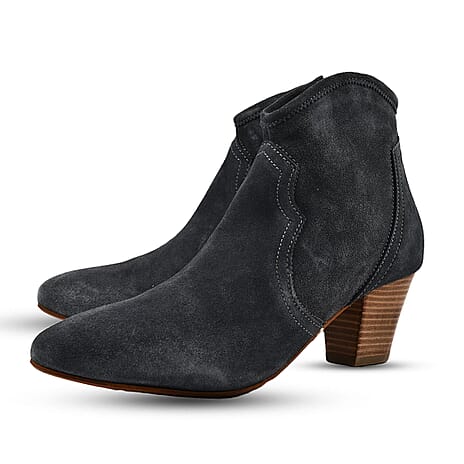 Ravel Premium Leather Womens Teelin Heeled Ankle Boots (Size 4) - Grey