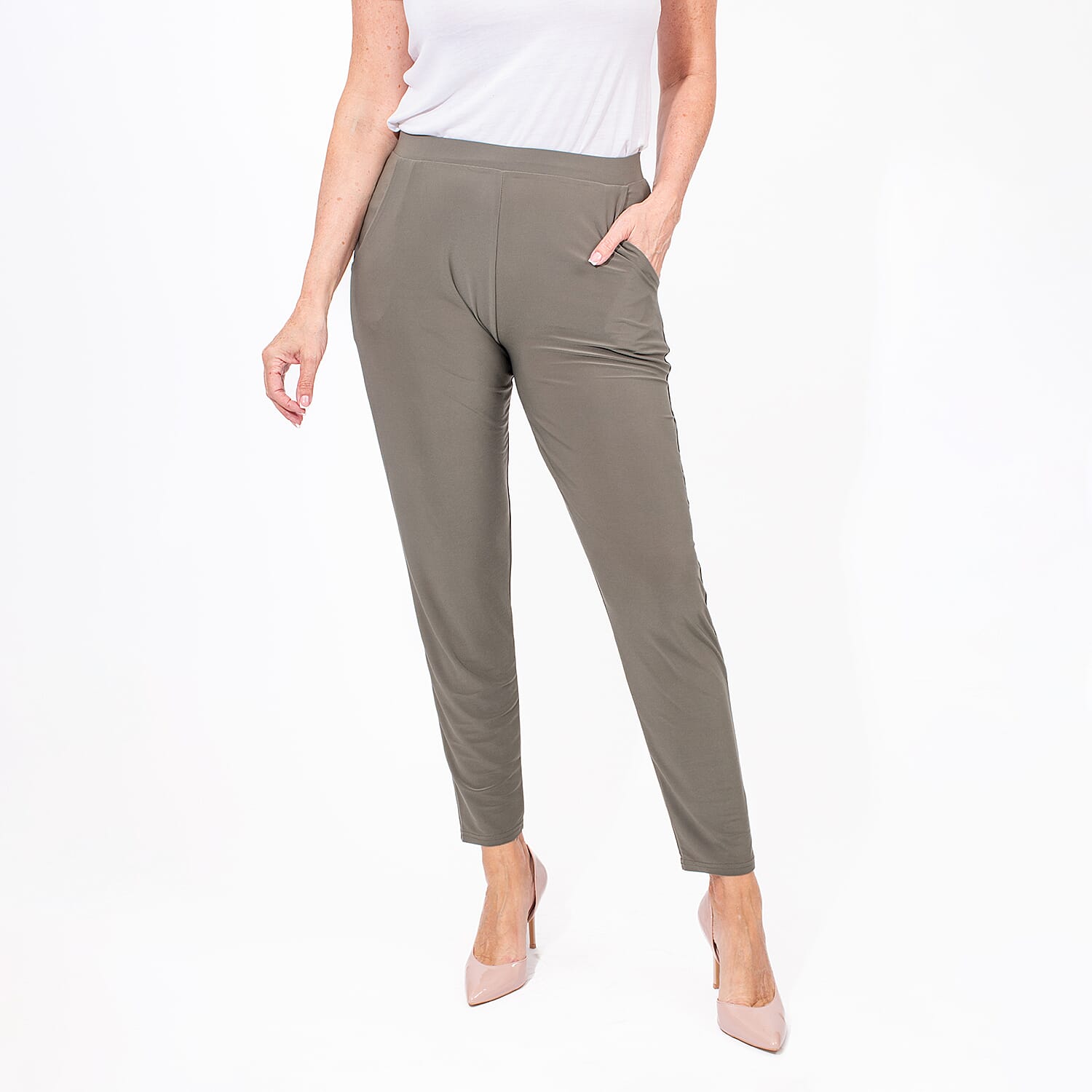 Styled By Tapered Trouser (Size L) - Khaki