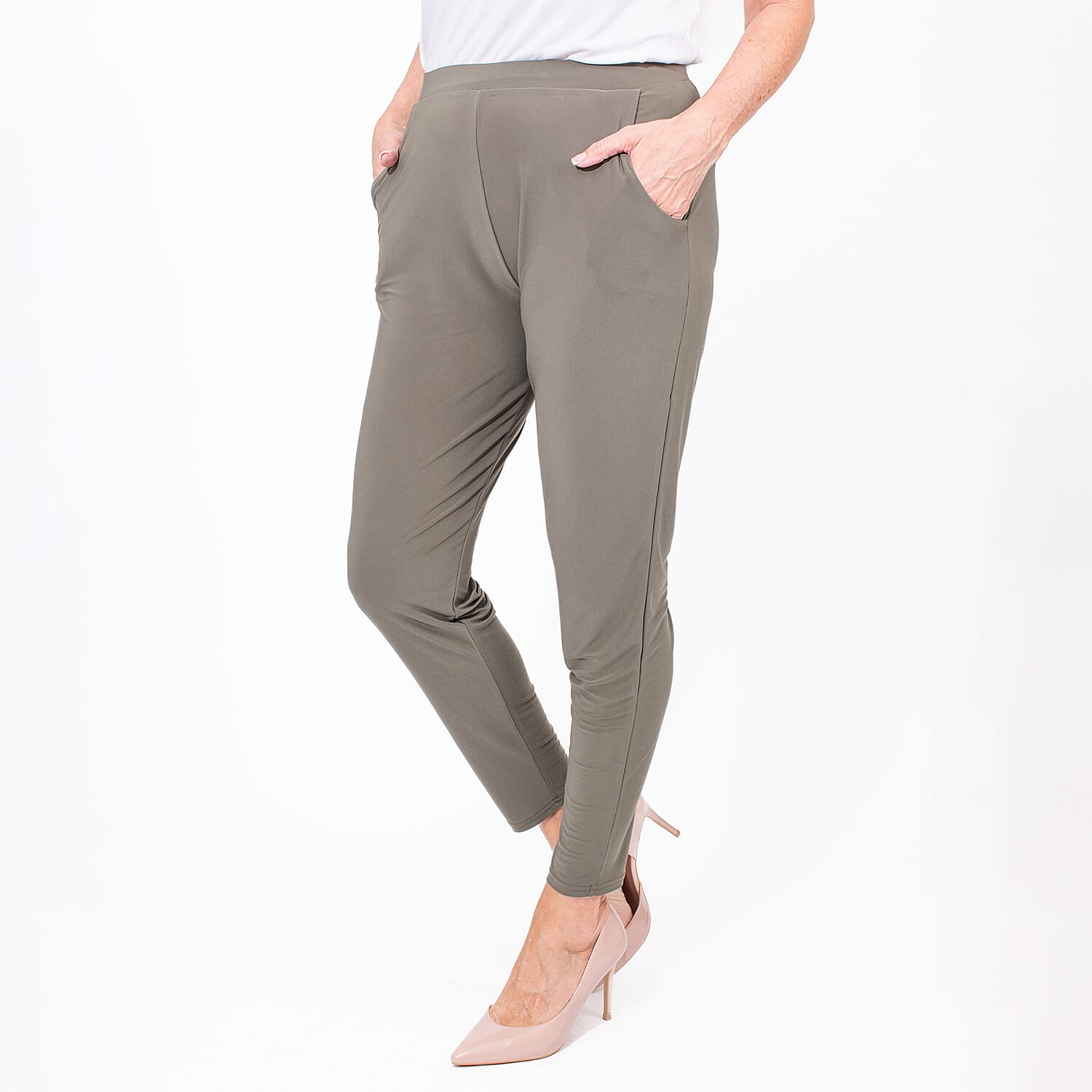 Styled By Tapered Trouser (Size L) - Khaki