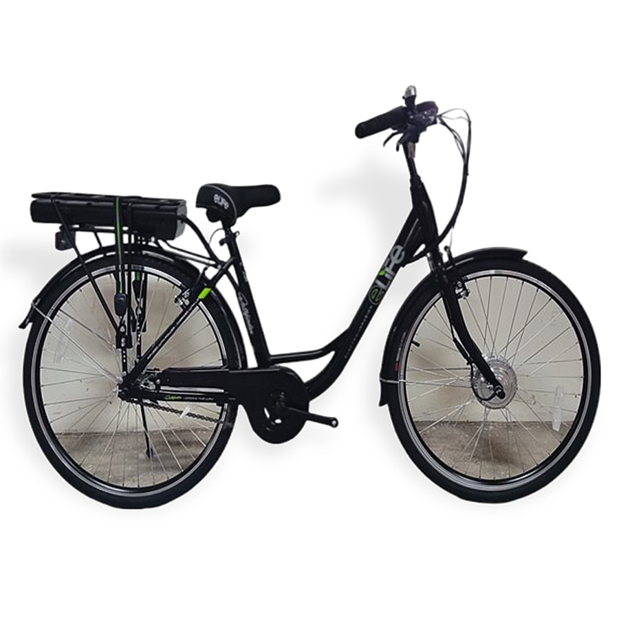 E-life Pathfinder Ladies Hybrid Electric Bike with 3 Power Modes & Heavy Duty Backrack (30 Miles of Assisted Travel) - Black