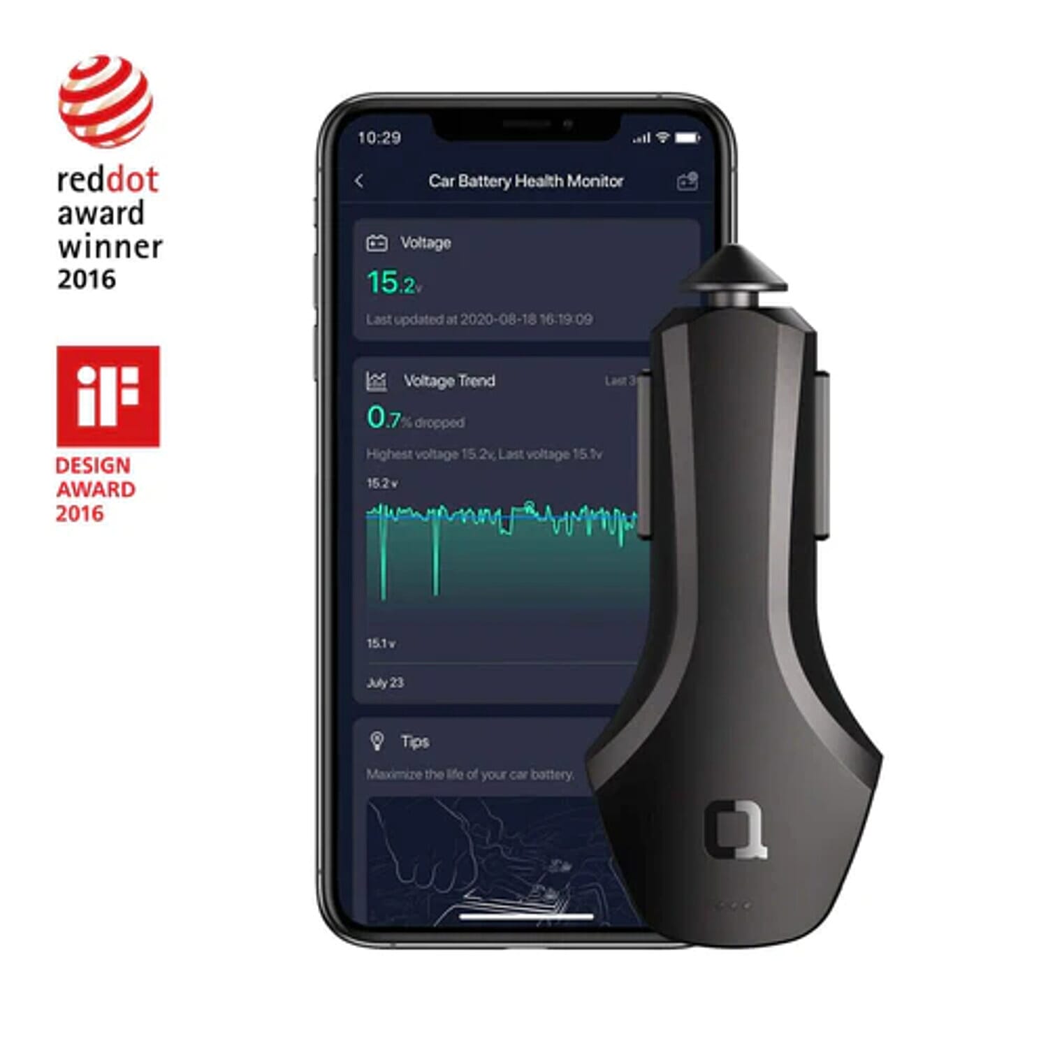 ZUS Smart Car Finder - Dual USB Car Charger