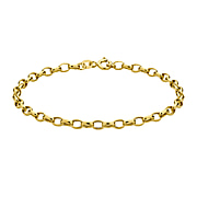 Vicenza Closeout - 9K Yellow Gold Oval Belcher Bracelet (Size - 7.5)