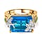 GP Italian Garden Collection - Quartz and Natural Zircon Ring in 18K YG Vermeil and Platinum Plated Sterling Silver