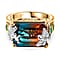 GP Italian Garden Collection - Quartz and Natural Zircon Ring in 18K YG Vermeil and Platinum Plated Sterling Silver