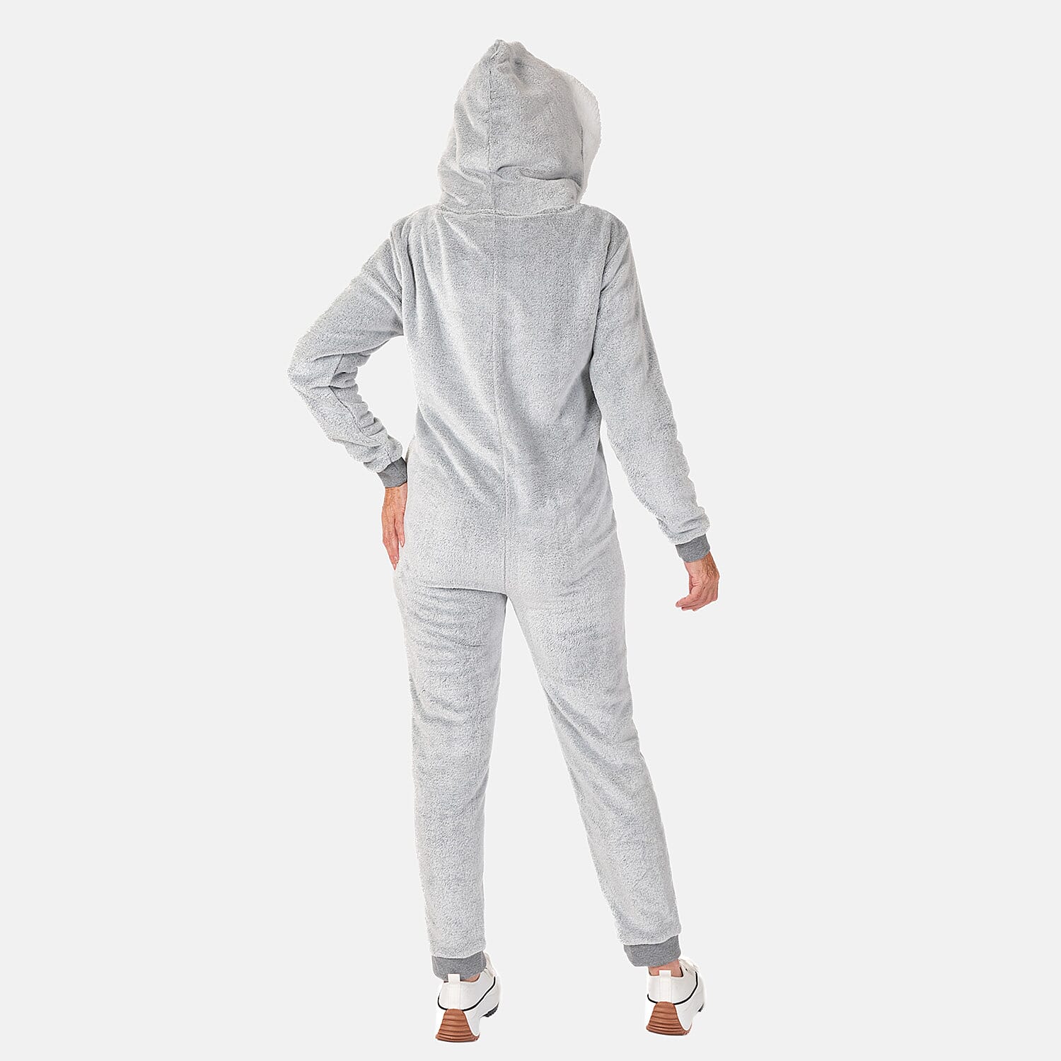 Ladies Cosy Fleece Relaxed Fit Hooded Jumpsuit Ladies Cosy Fleece Relaxed Fit Hooded Jumpsuit