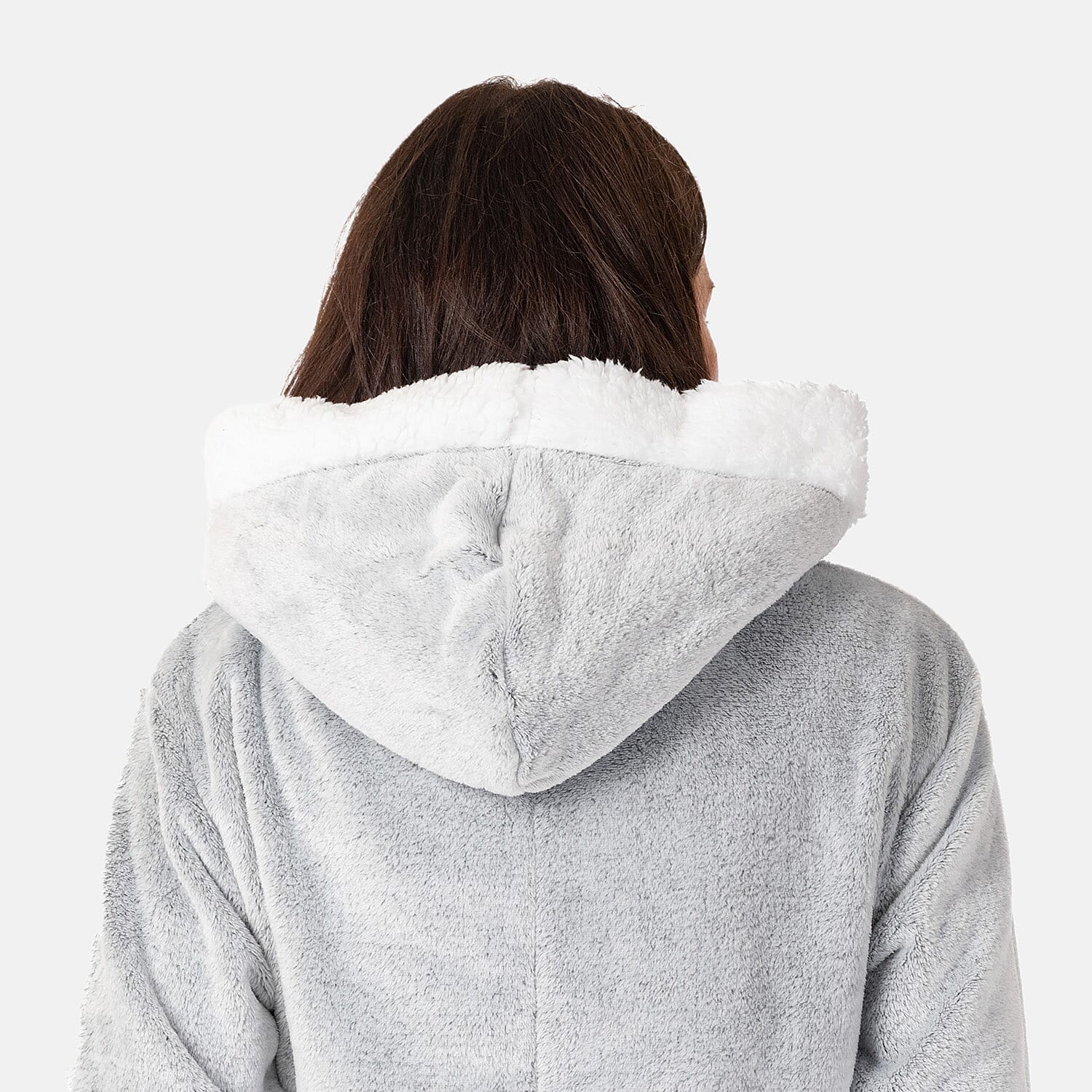 Ladies Cosy Fleece Relaxed Fit Hooded Jumpsuit Ladies Cosy Fleece Relaxed Fit Hooded Jumpsuit