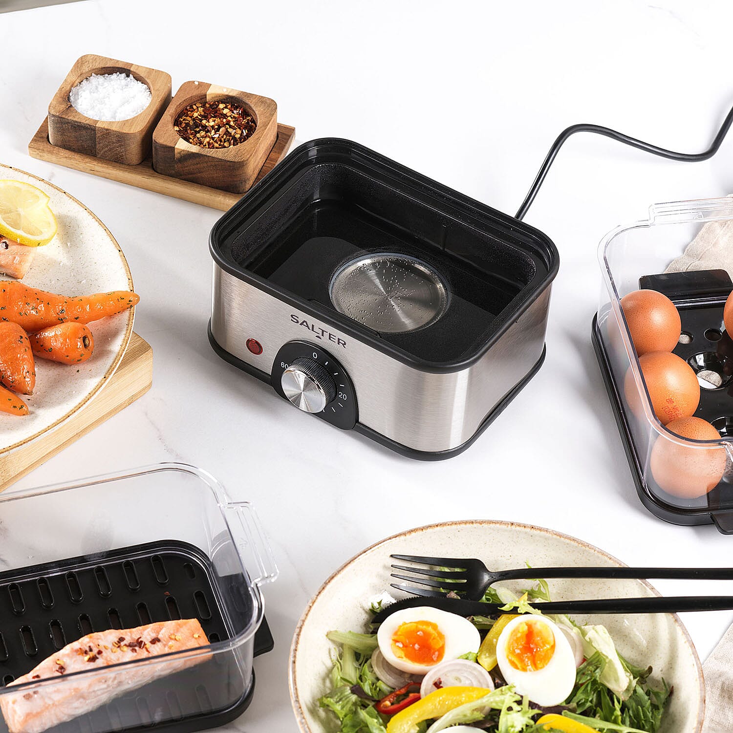 SALTER Compact 3-Tier Food Steamer (3 Steam Basketx3L)