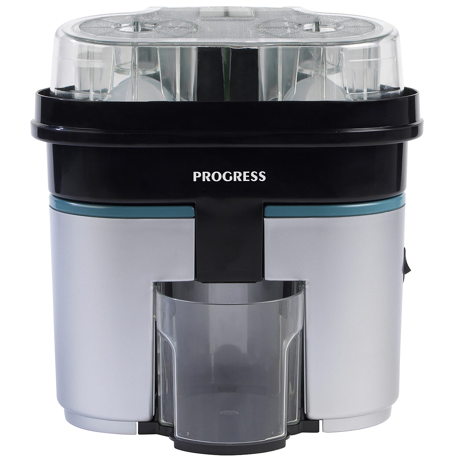 PROGRESS Slice & Juice Electric Juicer with Built in Slicer - Black - Twin Citrus Juicer with Built-in Slicer, Dual Juicing Function, 500ml Container, Removable Cone Attachments & Strainer