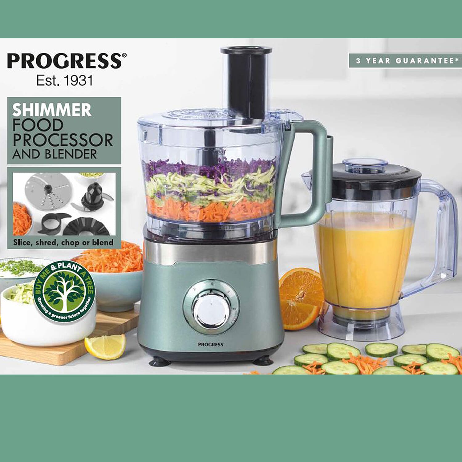 Shimmer Food Processor and Blender Set (800 W) - Grey