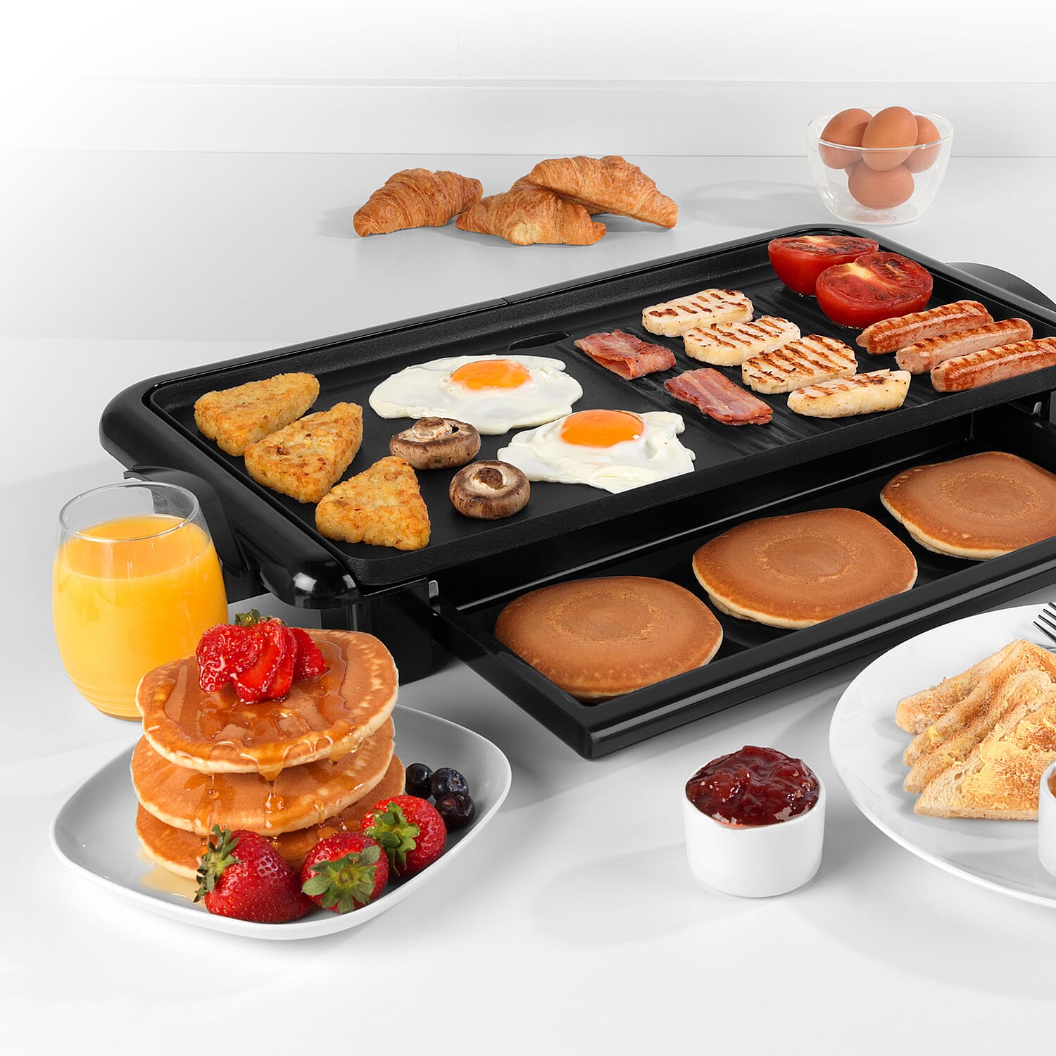 Grill Pan and Griddle (Size 33x10x60 cm) - Black