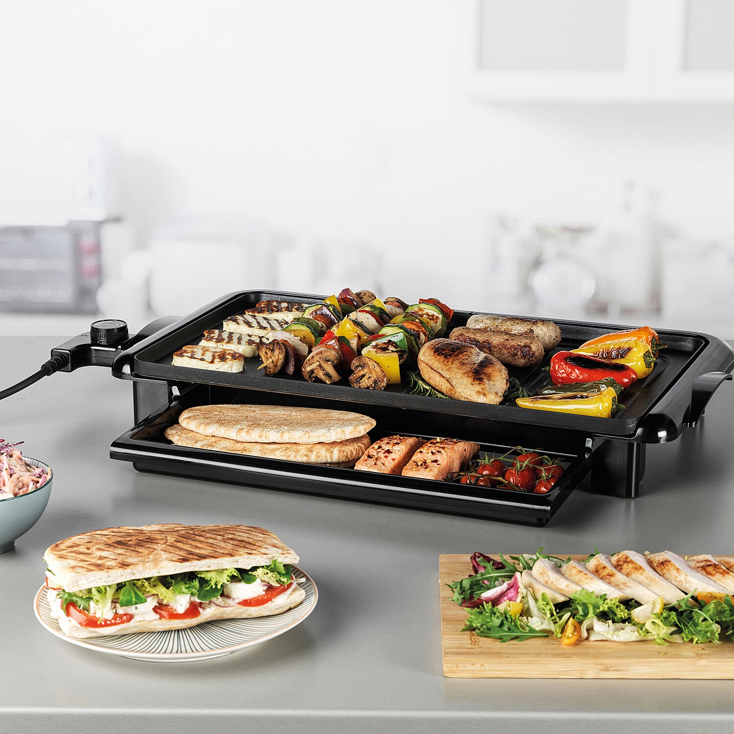 Grill Pan and Griddle (Size 33x10x60 cm) - Black