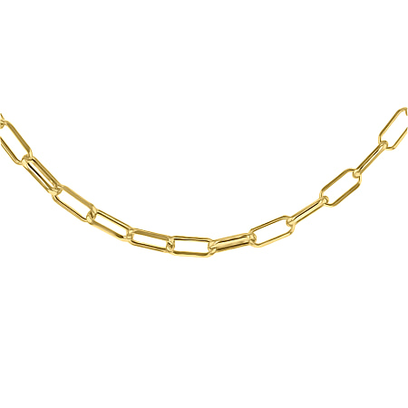 9K Yellow Gold Faceted Paperclip Necklace (Size - 20), Gold Wt. 6.5 Gms