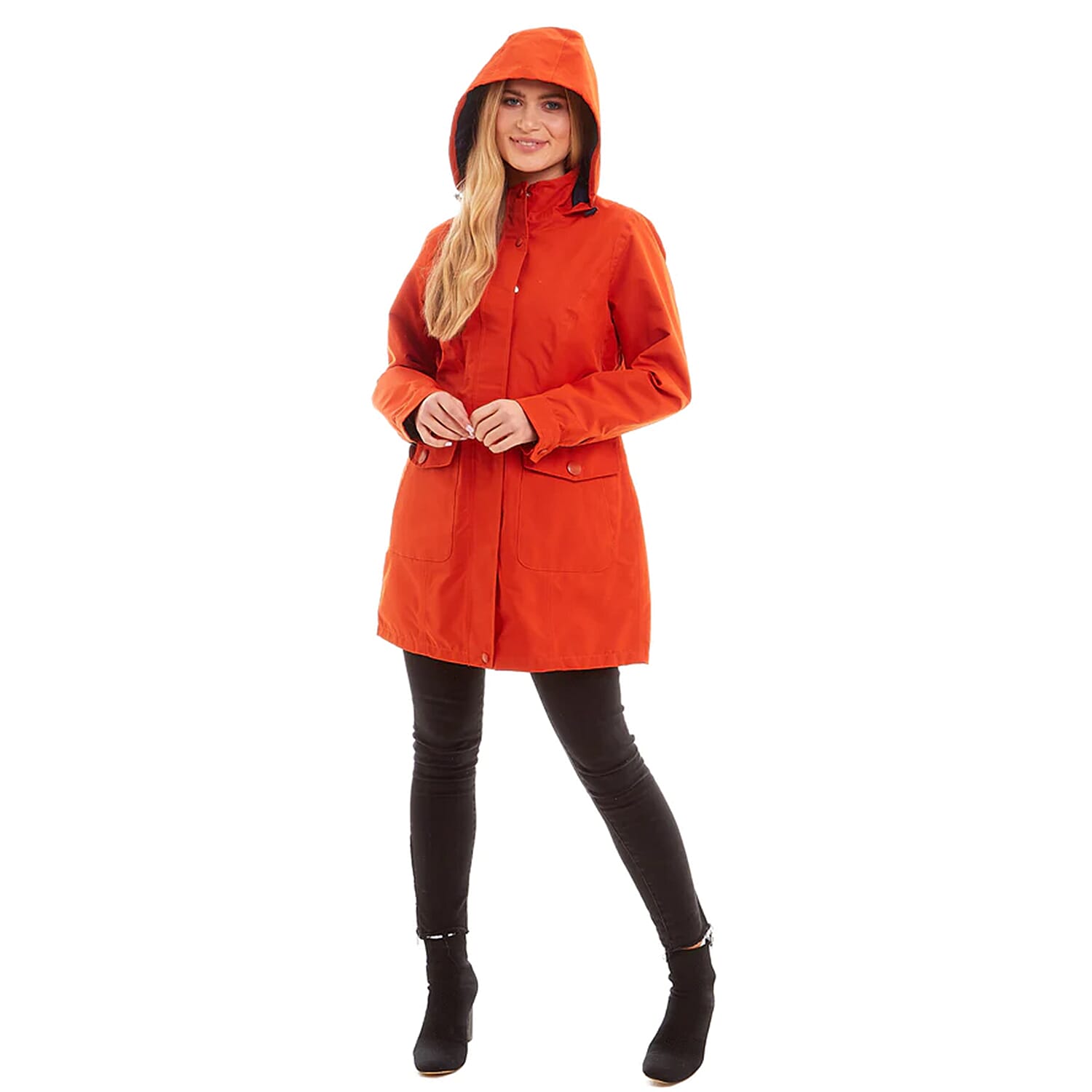 Arctic Storm - MELANIE Long Waterproof Jacket (Size10) - Orange