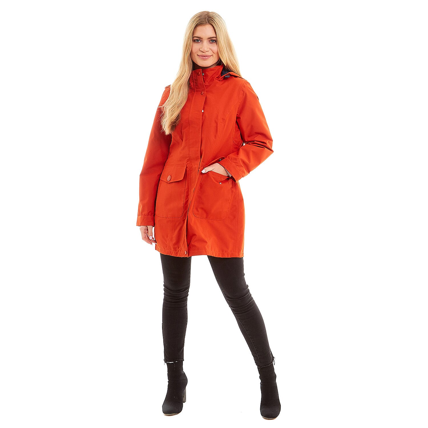 Arctic Storm - MELANIE Long Waterproof Jacket (Size10) - Orange