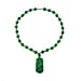 Purple Jade Beads Necklace (Size - 20) in Rhodium Overlay Sterling Silver 560.70 Ct.