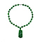 Hand Carved Green Jadeite Jade Necklace (Size - 20) in Rhodium Overlay Sterling Silver 560.70 Ct