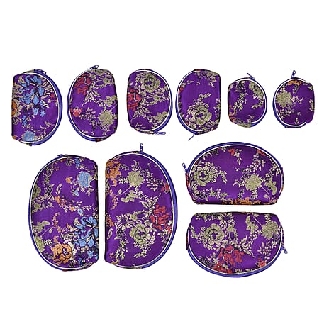 Embroidery Jewellery Box (Size 8x5x1 in) - Purple - Purple