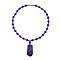 Purple Jade Beads Necklace (Size - 20) in Rhodium Overlay Sterling Silver 560.70 Ct.