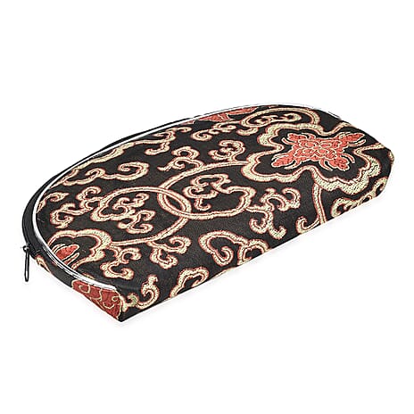 Embroidery Jewellery Box (Size 8x5x1 in) - Black - Purple