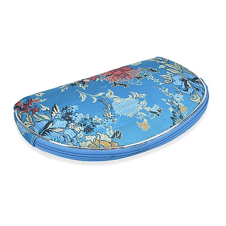 Embroidery Jewellery Box (Size 8x5x1 in) - Teal - Purple