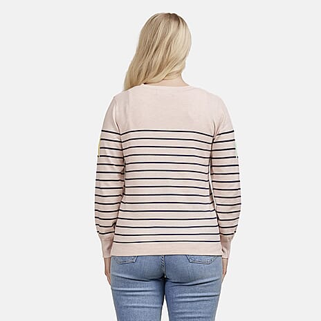 Stars & Stripes Viscose Jumper - Peach