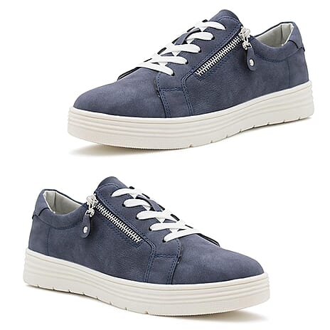 Dr Keller Side Zip Trainers (Size 3) - Navy