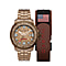 NUBEO Limited Edition APOLLO Automatic Rose Gold 20 ATM Water Resist. SS Chain Strap NASA patch
