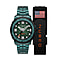 NUBEO Limited Edition APOLLO Automatic Forest Green 20 ATM Water Resist. SS Chain Strap NASA patch