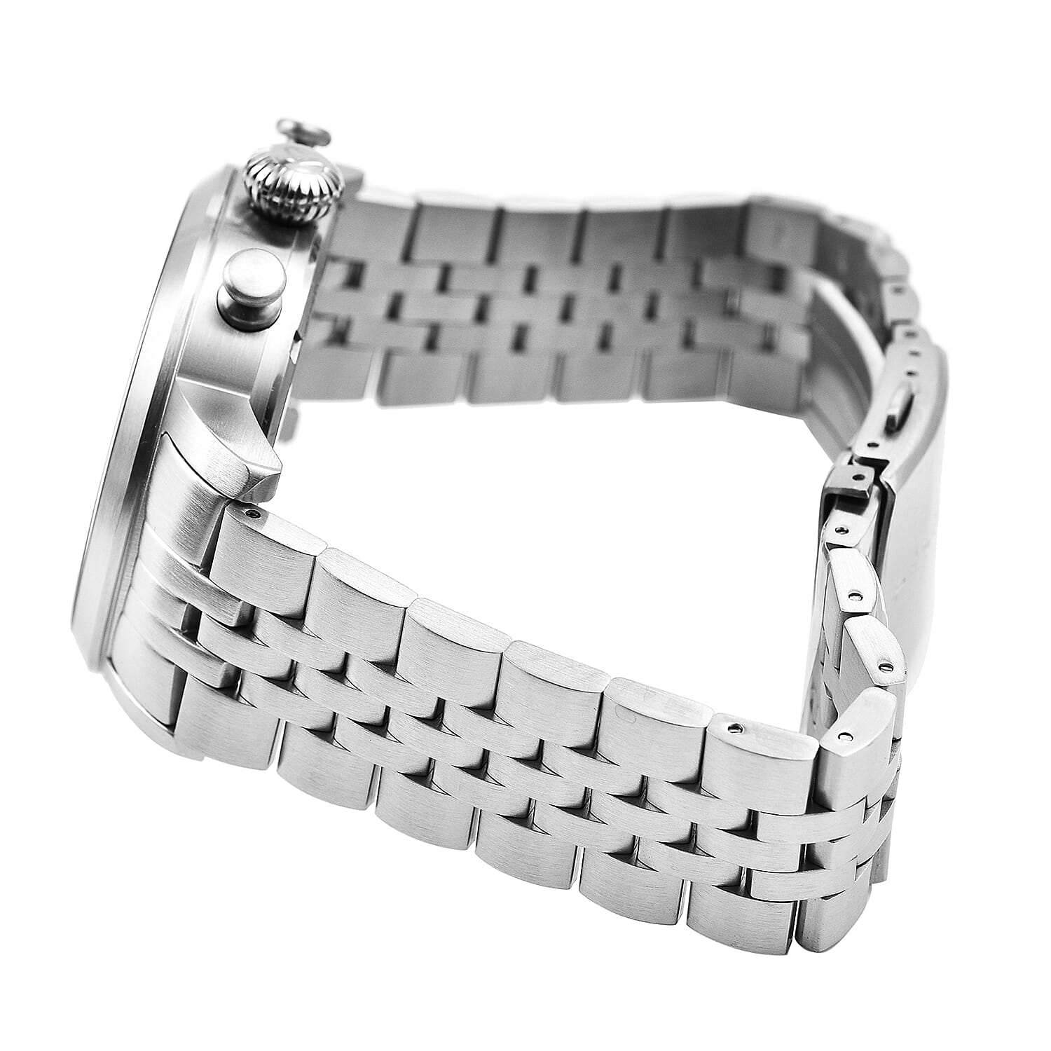 PEGOUD Premiere Mechanical Skeleton Movement 5 ATM Water Resistant Watch with Blue Genuine Leather Strap Complimentory Nusound Earbud