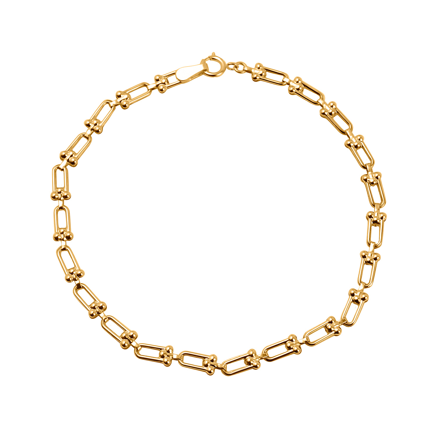 Manhatten Designer Close Out - 9K Yellow Gold Industrial Link Bracelet (Size - 7.5)