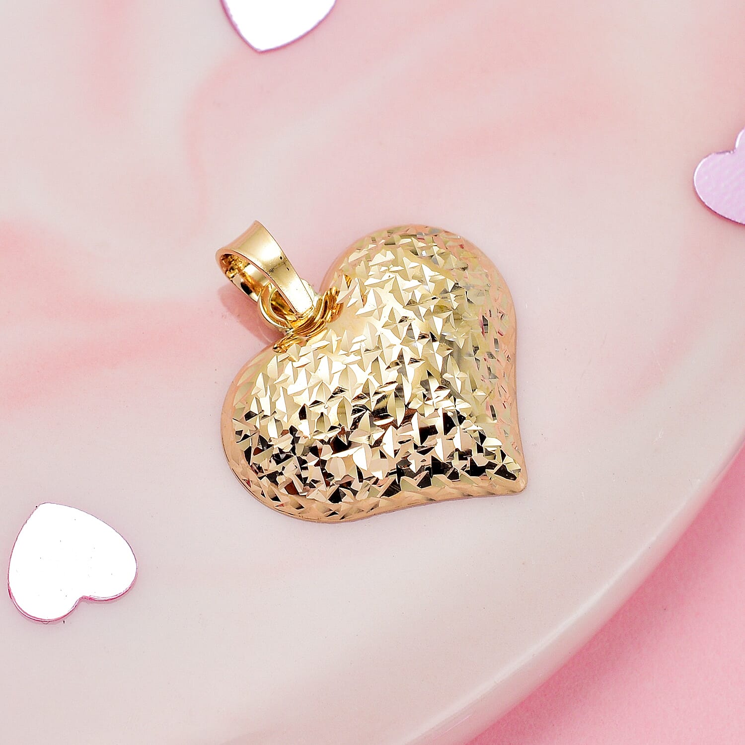 9K Yellow Gold Heart Pendant