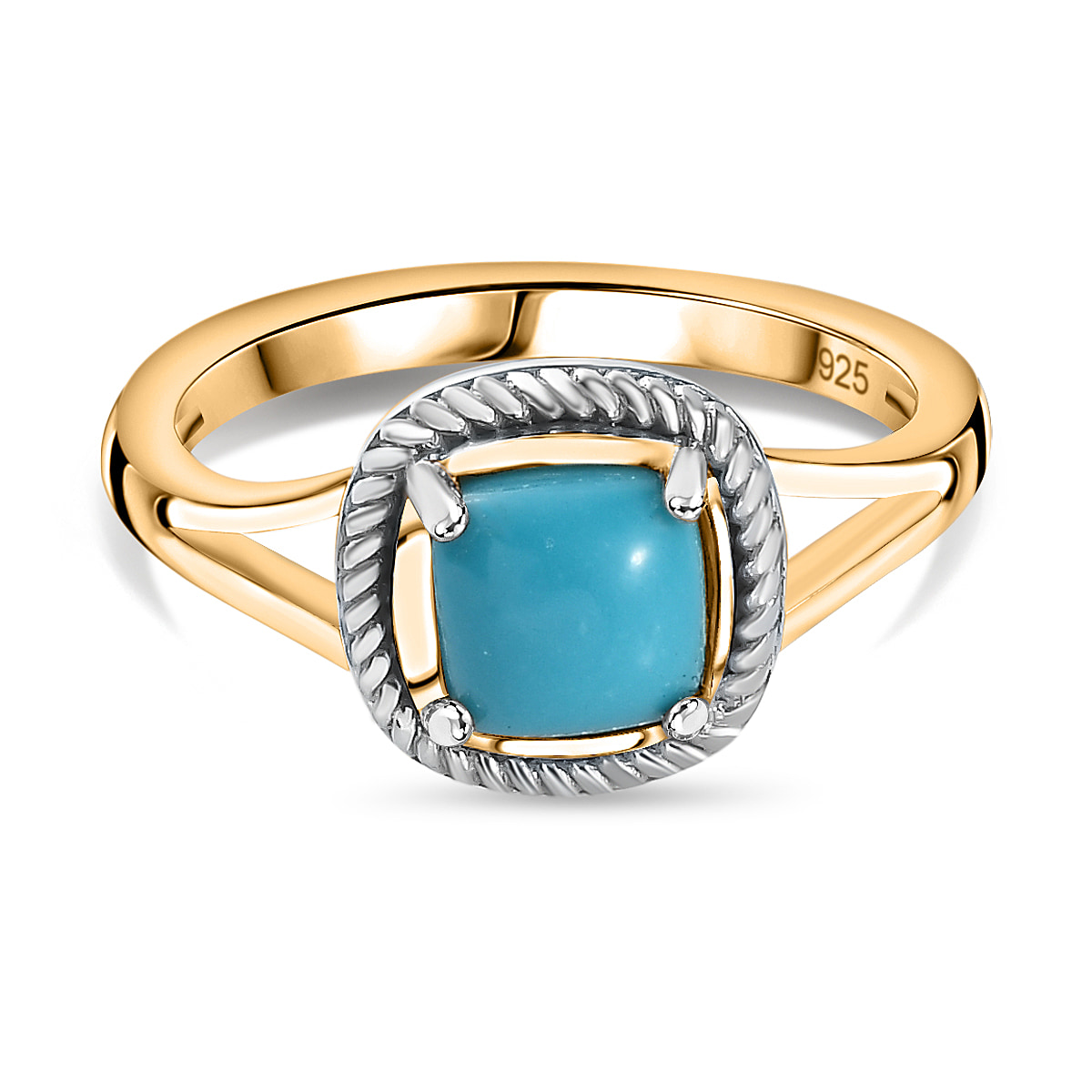 Arizona Sleeping Beauty Turquoise Solitaire Ring in Sterling Silver 1.00 Ct.