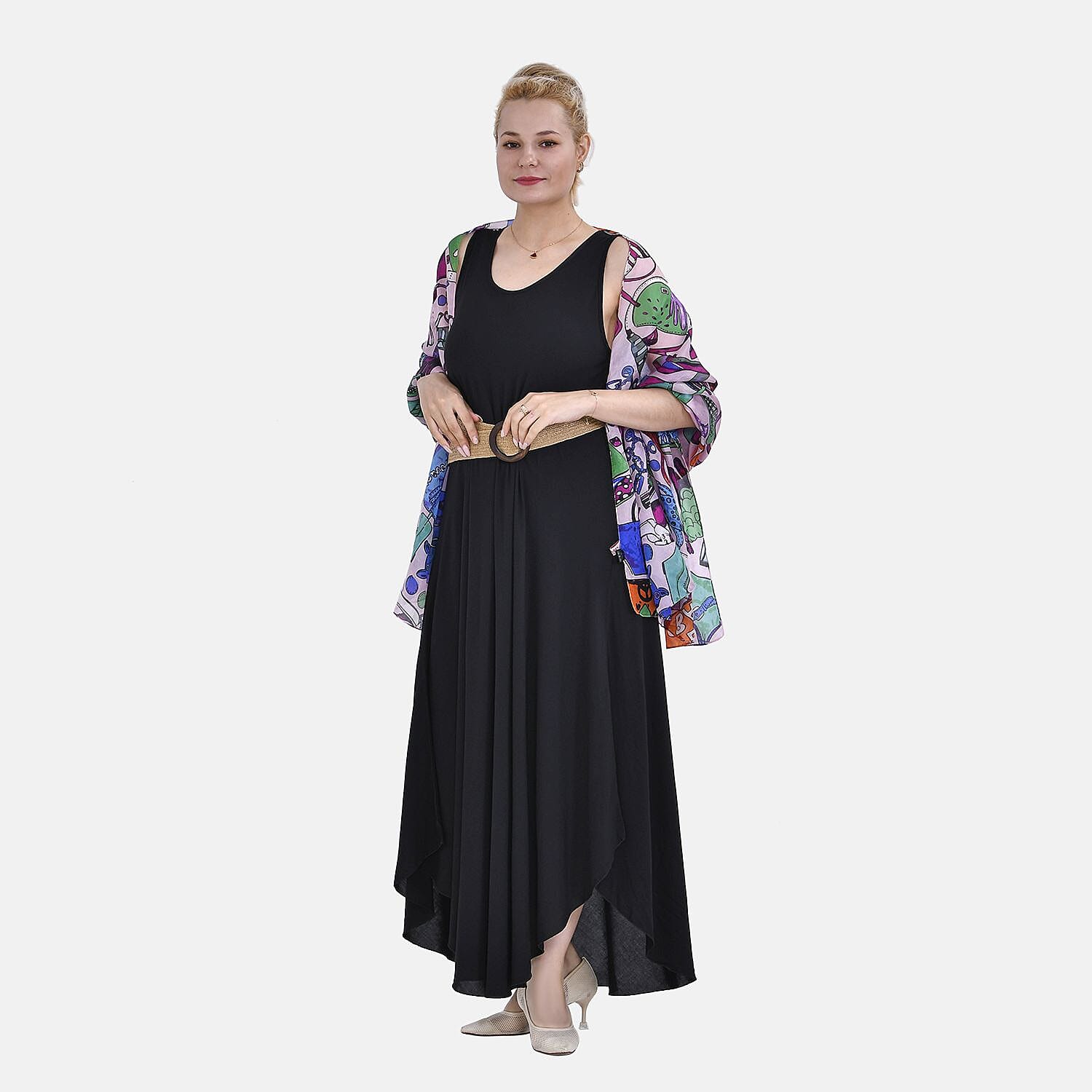 LA MAREY Floral Printed Mulberry Silk Scarf 